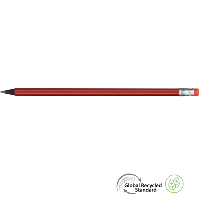 SUPERSAVER GRS RECYCLED PENCIL with Eraser - Red - Black with Eraser