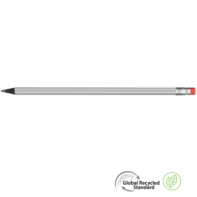 SUPERSAVER GRS RECYCLED PENCIL with Eraser - Silver - Black with Eraser