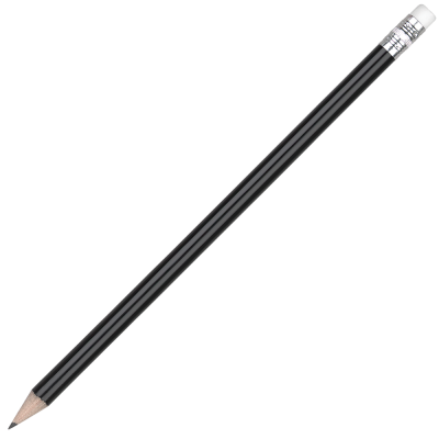 WOOD ARGENTE PENCIL with White Eraser - Black