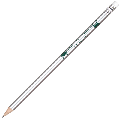 WOOD ARGENTE PENCIL with White Eraser - Silver