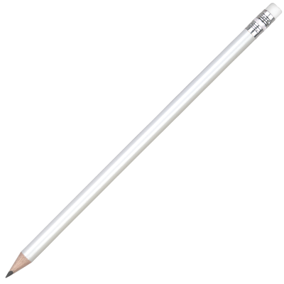 WOOD ARGENTE PENCIL with White Eraser Unsharpened - White