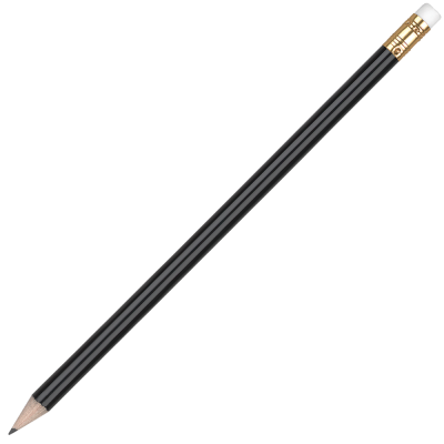 WOOD ORO PENCIL with White Eraser - Black Unsharpened