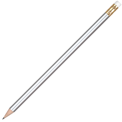WOOD ORO PENCIL with White Eraser - Silver