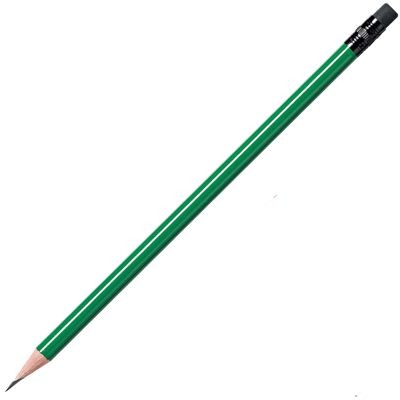 WOOD PENCIL in Green with Black Eraser
