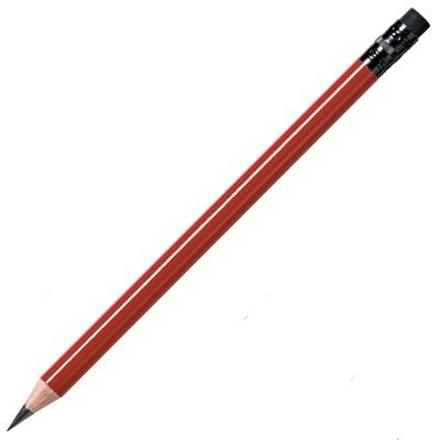 WOOD PENCIL in Red with Black Eraser