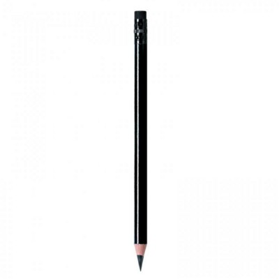 WOOD PENCIL in Shiny Black with Black Eraser