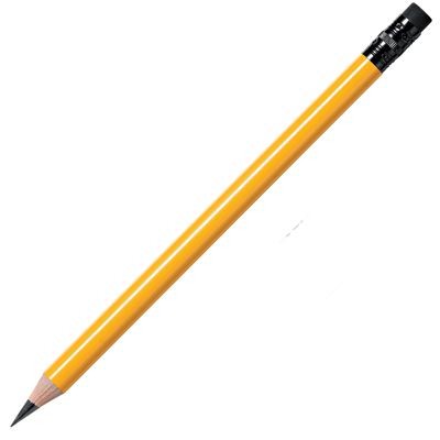 WOOD PENCIL in Yellow with Black Eraser