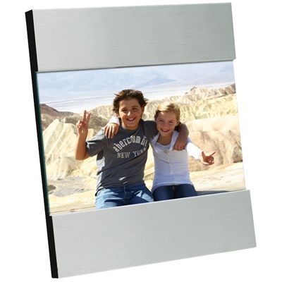 BRUSHED FINISH SILVER METAL PHOTO FRAME