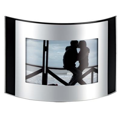 CURVE SHINY SILVER METAL PHOTO FRAME