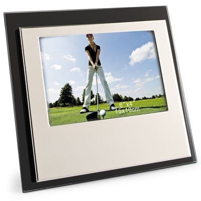 GLASS & SHINY SILVER METAL PHOTO FRAME
