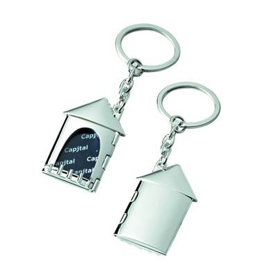 HOUSE METAL PHOTO FRAME KEYRING in Silver