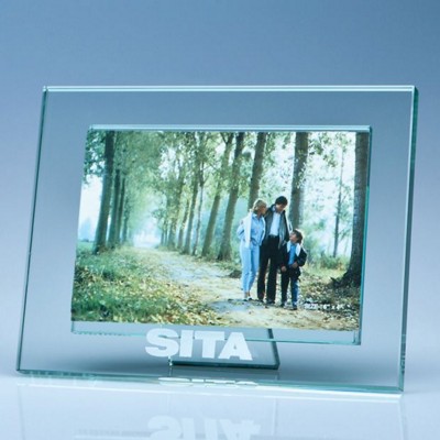 JADE GLASS PHOTO FRAME FOR 4 INCH x 6 INCH PHOTO, H