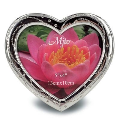 METAL HEART SHAPE PHOTO FRAME with Crystals