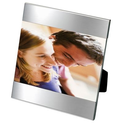 SHINY SILVER METAL PHOTO FRAME