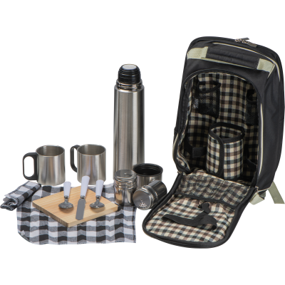 PICNIC BACKPACK RUCKSACK SET in Black