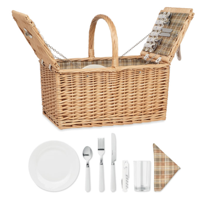 WICKER PICNIC BASKET 4 PEOPLE in Brown