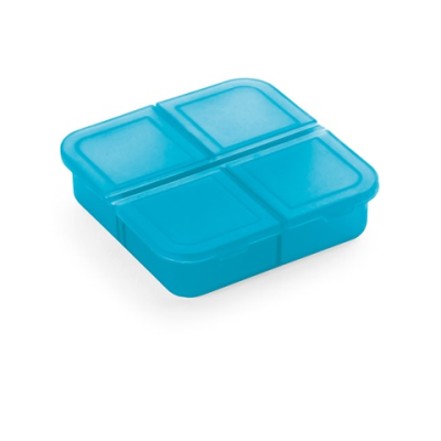 ROBERTS PILL BOX with 4 Divider Set in Light Blue
