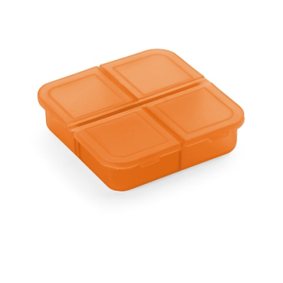 ROBERTS PILL BOX with 4 Divider Set in Orange