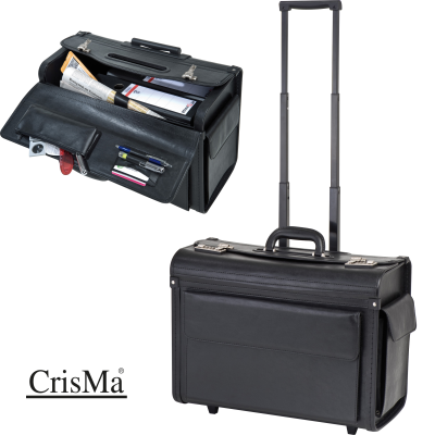 CRISMA DOCUMENT AND PILOT TROLLEY in Black 