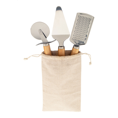 PIZZA SERVING SET in Natural