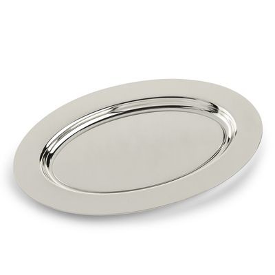 SMOOTH OVAL METAL PLATE in Silver