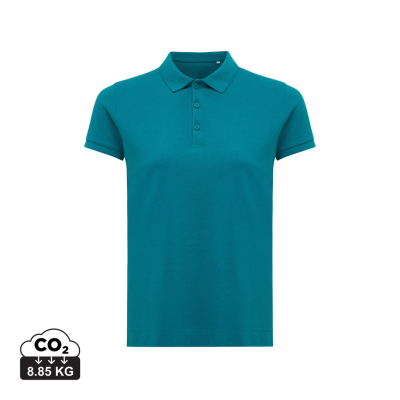 IQONIQ YOSEMITE LADIES RECYCLED COTTON PIQUE POLO in Verdigris