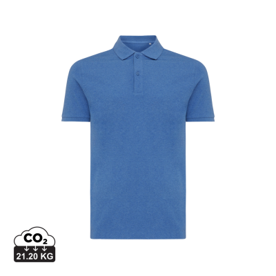 IQONIQ YOSEMITE RECYCLED COTTON PIQUE POLO in Heather Blue