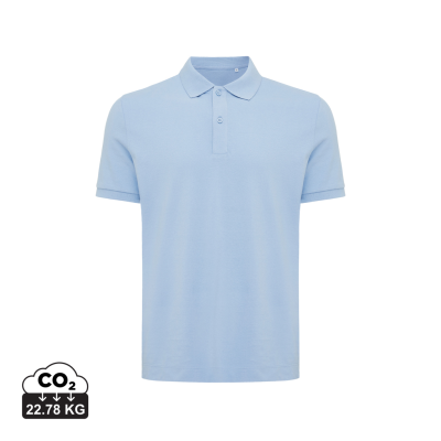 IQONIQ YOSEMITE RECYCLED COTTON PIQUE POLO in Light Blue