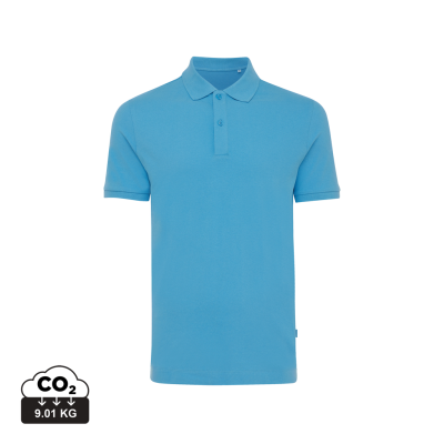 IQONIQ YOSEMITE RECYCLED COTTON PIQUE POLO SHIRT in Tranquil Blue
