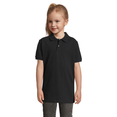 PERFECT CHILDRENS POLO 180G in Black