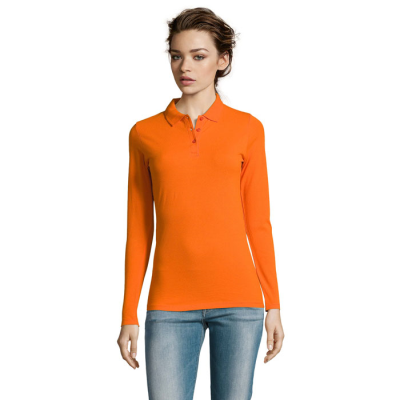 PERFECT LSL LADIES POLO 180 in Orange