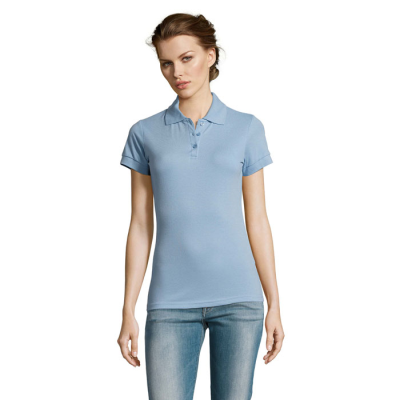 PRIME LADIES POLYCOTTON POLO in Blue