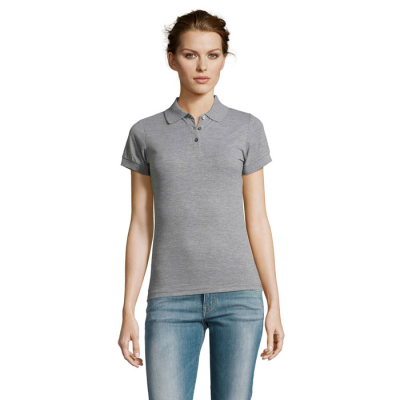 PRIME LADIES POLYCOTTON POLO in Grey