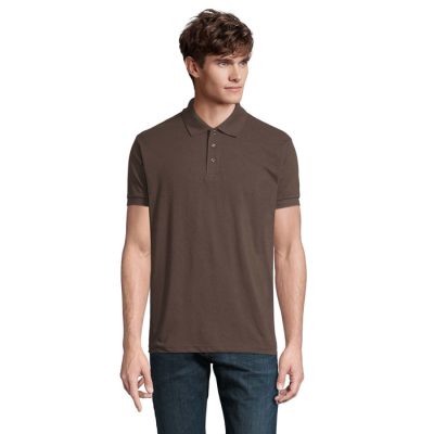 PRIME MEN POLYCOTTON POLO in Brown