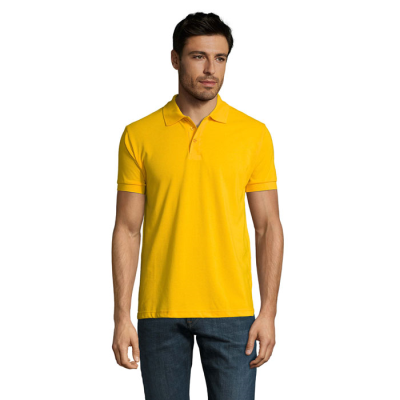 PRIME MEN POLYCOTTON POLO in Gold