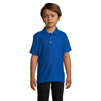SUMMER II CHILDRENS POLO 170G in Blue