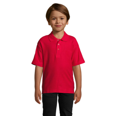 SUMMER II CHILDRENS POLO 170G in Red