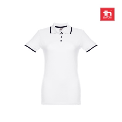THC ROME LADIES WH WOMENS POLO SHIRT with Contrast Colour Trim & Buttons