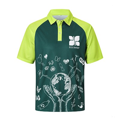 UNISEX ADULTS RPET SUBLIMATED RAGLAN POLO