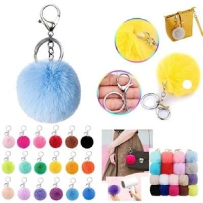 POM FUR BALL KEYRING CHAIN FLUFFY ACCESSORIES