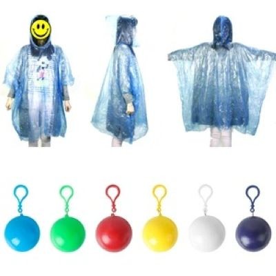 DISPOSABLE UNISEX PONCHO PROTECTIVE RAINCOAT