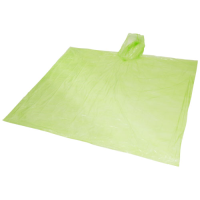 MAYAN RECYCLED PLASTIC DISPOSABLE RAIN PONCHO with Storage Pouch in Lime