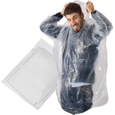 RAIN PONCHO GREAT FALLS in Clear Transparent 