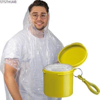 RAIN PONCHO with Portable Can in Yellow