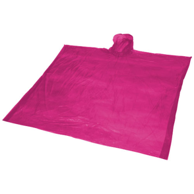 ZIVA DISPOSABLE RAIN PONCHO with Storage Pouch in Pink
