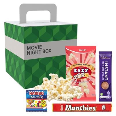 MOVIE NIGHT POPCORN BOX - FULL COLOUR PRINT - PROMOTIONAL CORPORATE GIFT