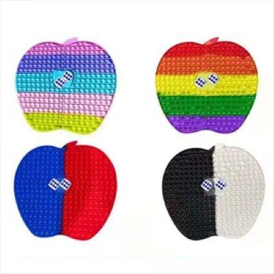APPLE SILICONE PUSH POP BUBBLE CHESS BOARD with Dice - PROMOTIONAL CORPORATE GIFT