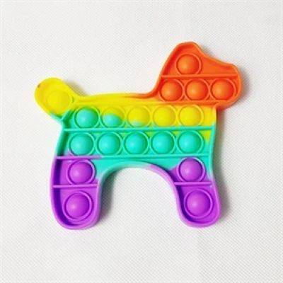 DOG SHAPE PUSH BUBBLE FIDGET SENSORY TOY with Buckle