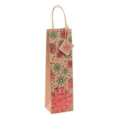 CHRISTMAS GIFT BAG, WINE in Multi Colour