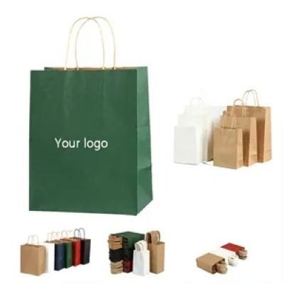 CUSTOM KRAFT PAPER SHOPPER TOTE BAG - PROMOTIONAL CORPORATE GIFT
